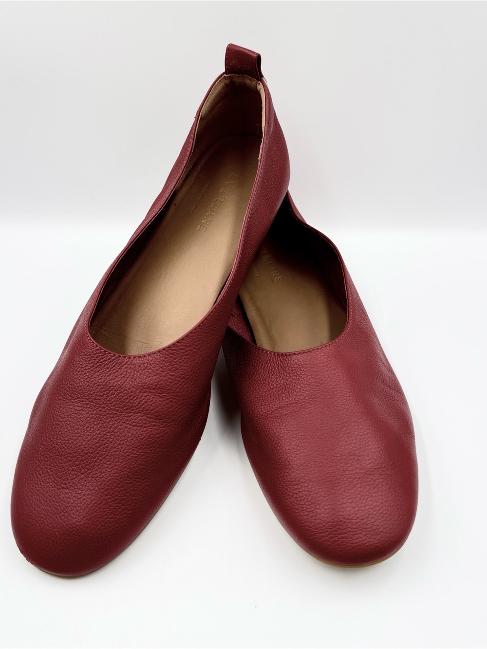 Everlane Day Glove Womens 9 Red Leather Ballet Flat Soft Pebbled Slip On